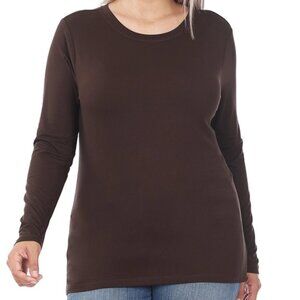 Plus Brushed Microfiber Long Sleeve Round